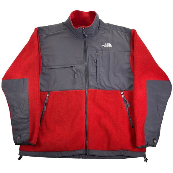 The North Face Jacket Men's XL Red Gray Denali Fleece Vented Coat Polartec - Picture 1 of 9